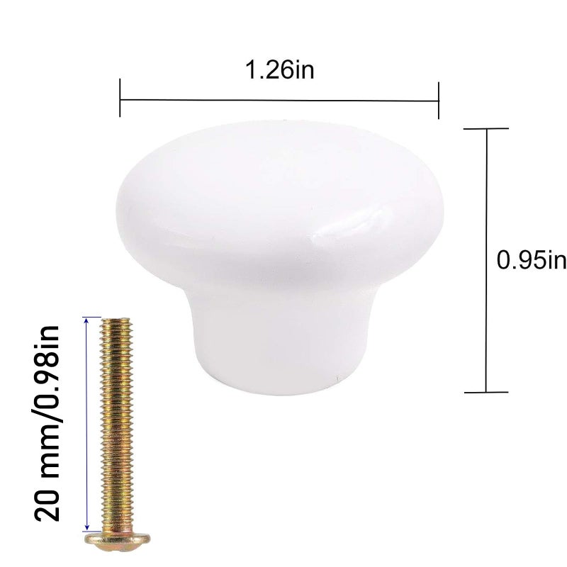 KINJOEK 40 Packs Ceramic Cabinet Knobs, Vintage Porcelain Cabinet Knobs and Pulls with 0.98 Inch Screws for Kitchen Cabinets Bathroom Dresser Furniture - Image 2